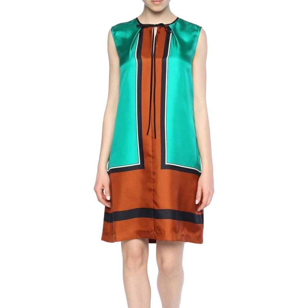 Diane Von Furstenberg Silk Multicolour Short Mini Sleeveless Dress